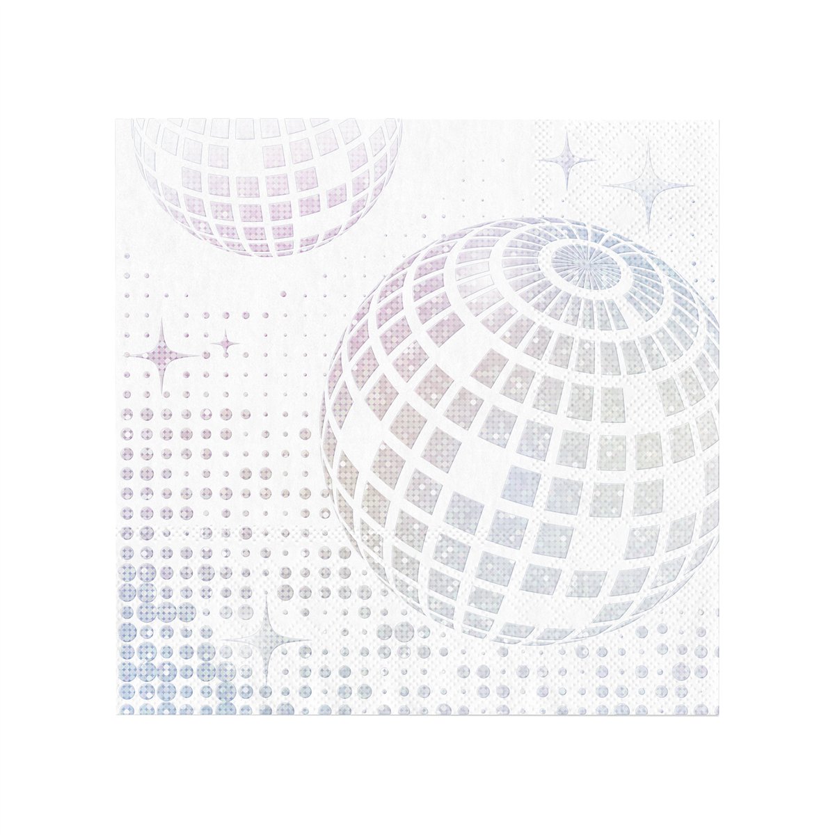 10 stk. Frokostservietter Sølv Disco Servietter 10 stk. Frokostservietter Sølv Disco Servietter