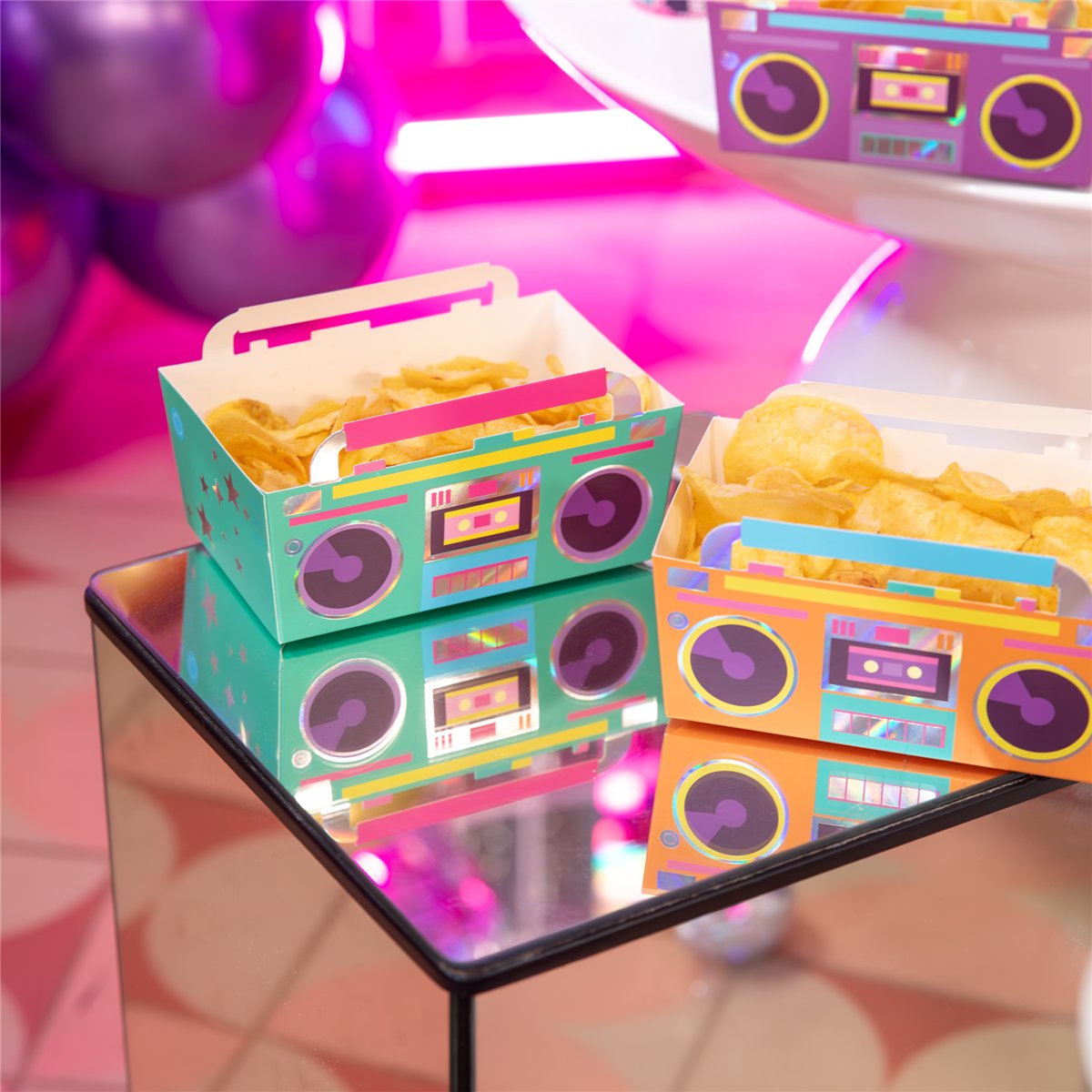3 stk. Chipsbokse Retro Disco Chip Box 15x10cm 3 stk. Chipsbokse Retro Disco Chip Box 15x10cm