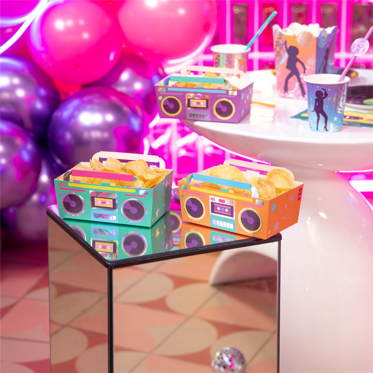 3 stk. Chipsbokse Retro Disco Chip Box 15x10cm 3 stk. Chipsbokse Retro Disco Chip Box 15x10cm