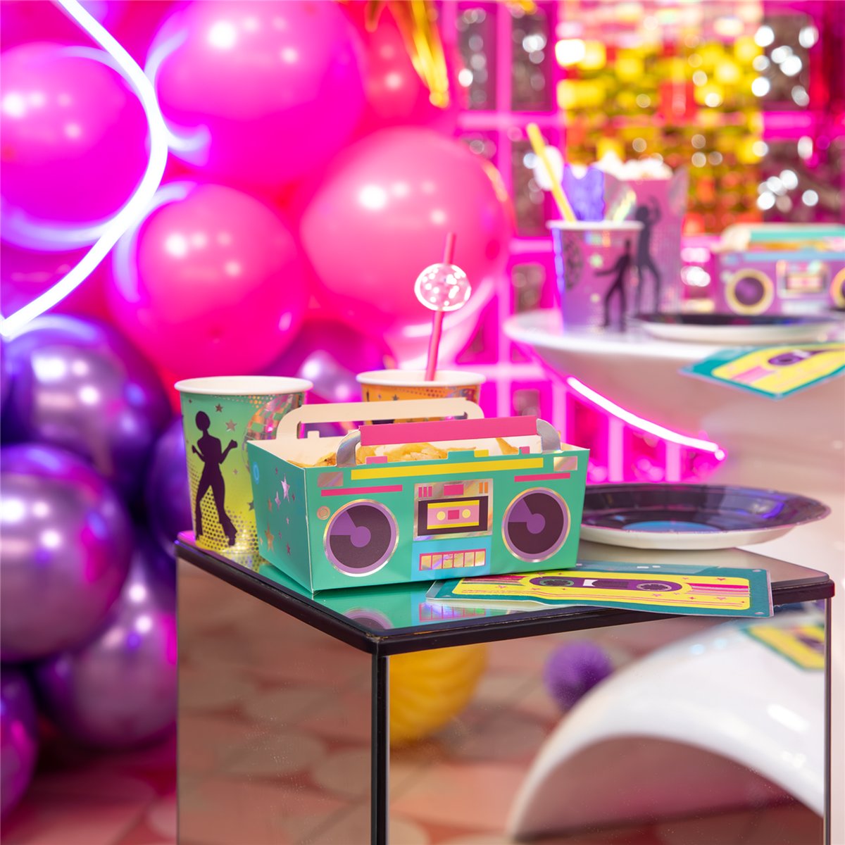 3 stk. Chipsbokse Retro Disco Chip Box 15x10cm 3 stk. Chipsbokse Retro Disco Chip Box 15x10cm