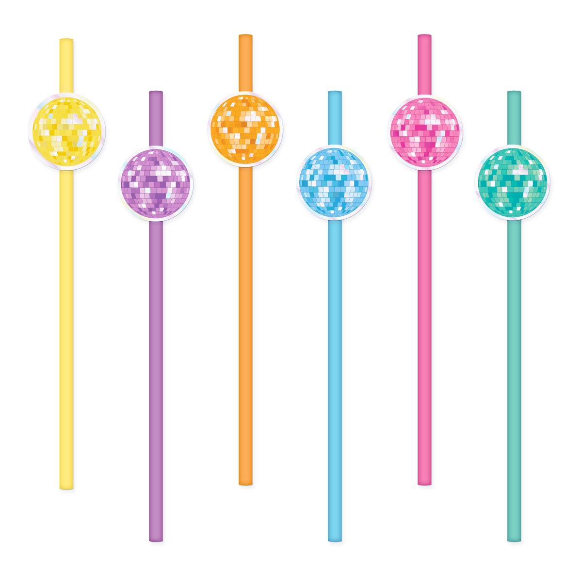 6 stk. Papirsugerør Retro Disco papirsugerør 19,5 cm 6 stk. Papirsugerør Retro Disco papirsugerør 19,5 cm