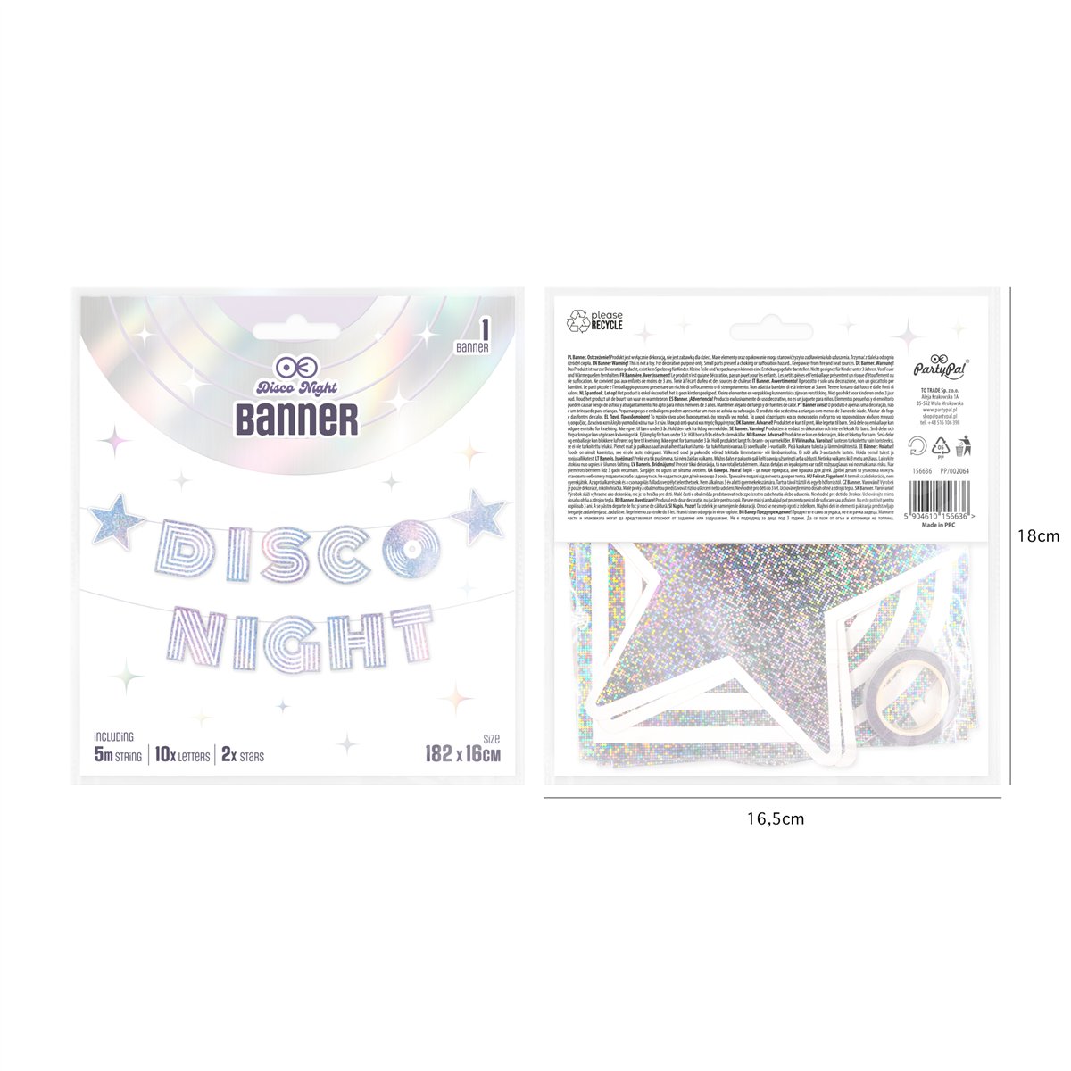 Banner S&oslash;lv Disco Banner 182x16cm