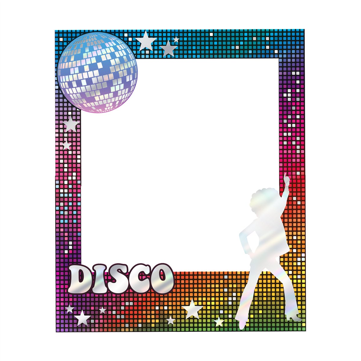 1 stk, Fotorekvisitter Retro disco Fotoramme 1 stk, Fotorekvisitter Retro disco Fotoramme