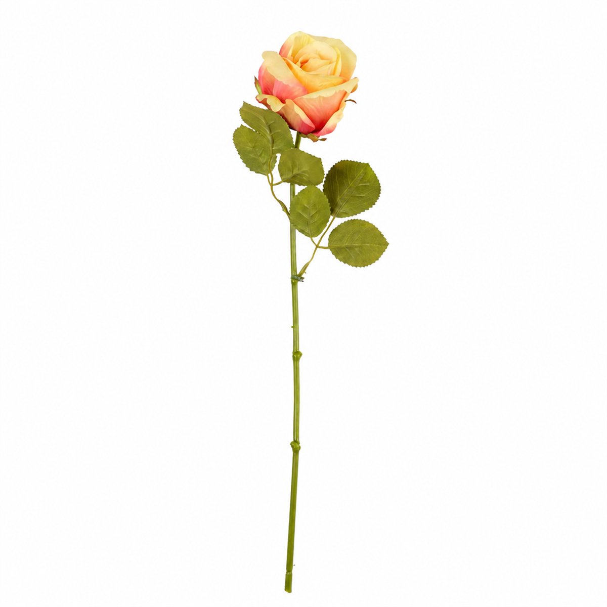 Kunstig Rød Rose med Ferskenfarvet Afslutning 47 cm Kunstig Rød Rose med Ferskenfarvet Afslutning 47 cm