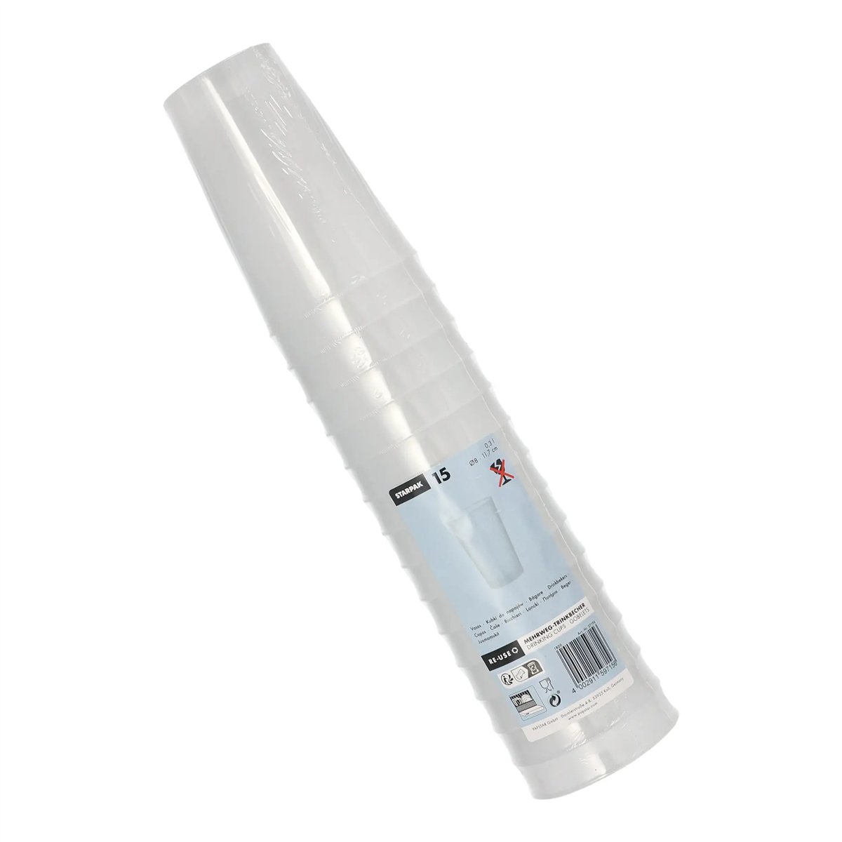 15 stk. Uknuselige Drikkeglas Genbruglige 300 ml