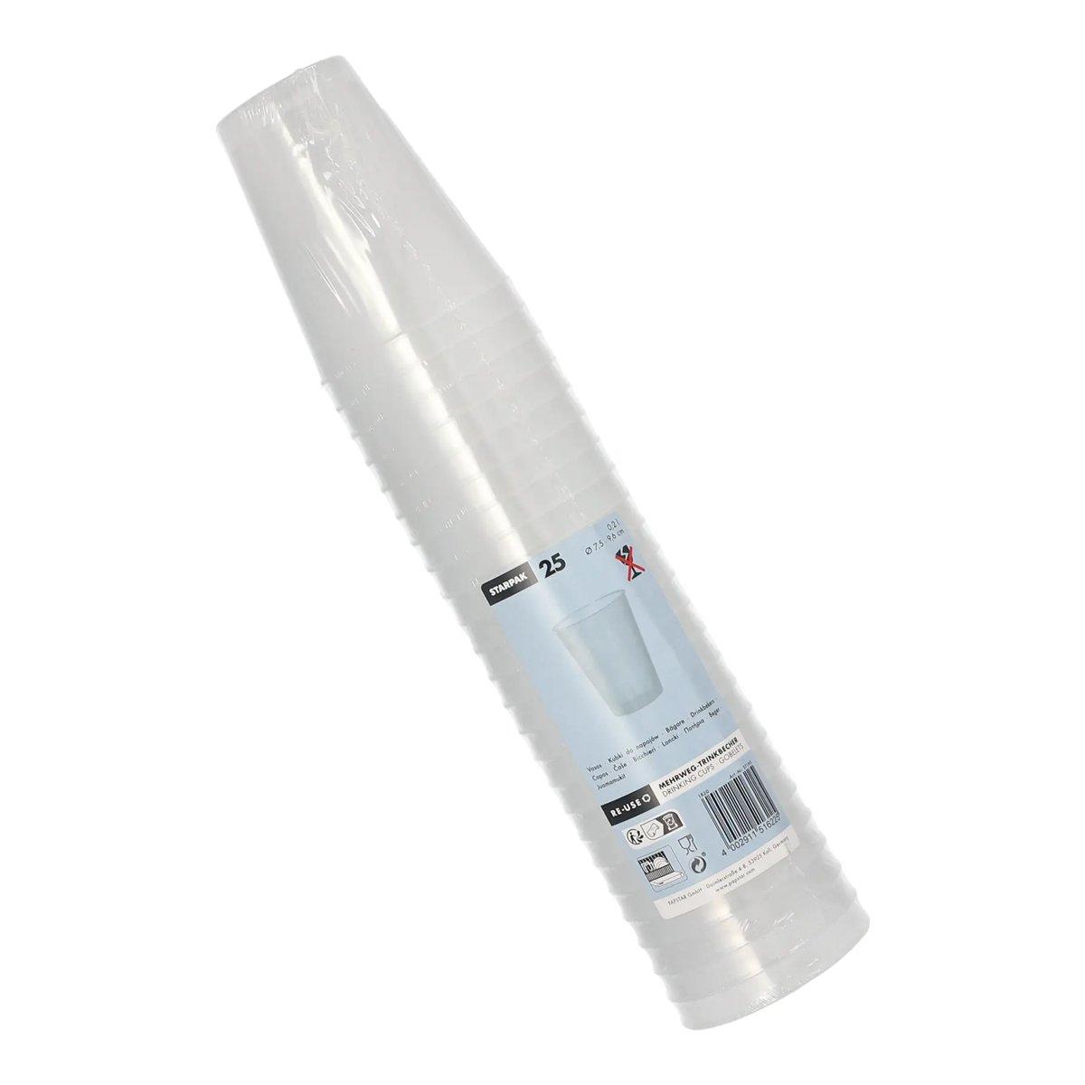 25 stk. Uknuselige Drikkeglas Genbruglige 200 ml 25 stk. Uknuselige Drikkeglas Genbruglige 200 ml