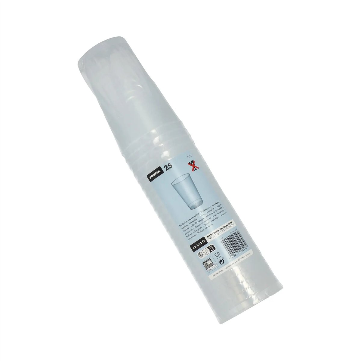 25 stk. Ciderglas uknuselige genbrugelige 300 ml PP