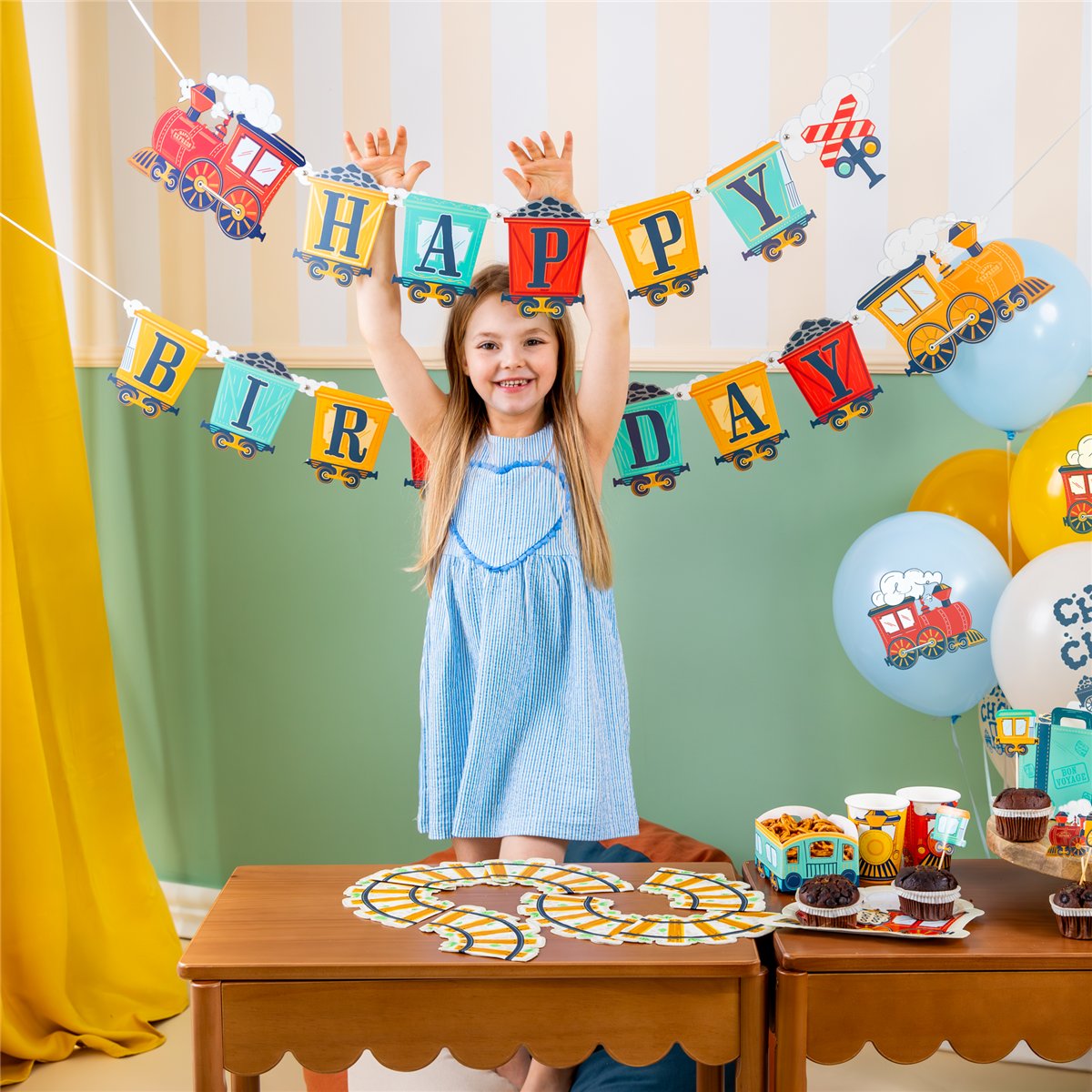 Banner Happy Birthday Happy Express Damptog Banner Happy Birthday Happy Express Damptog