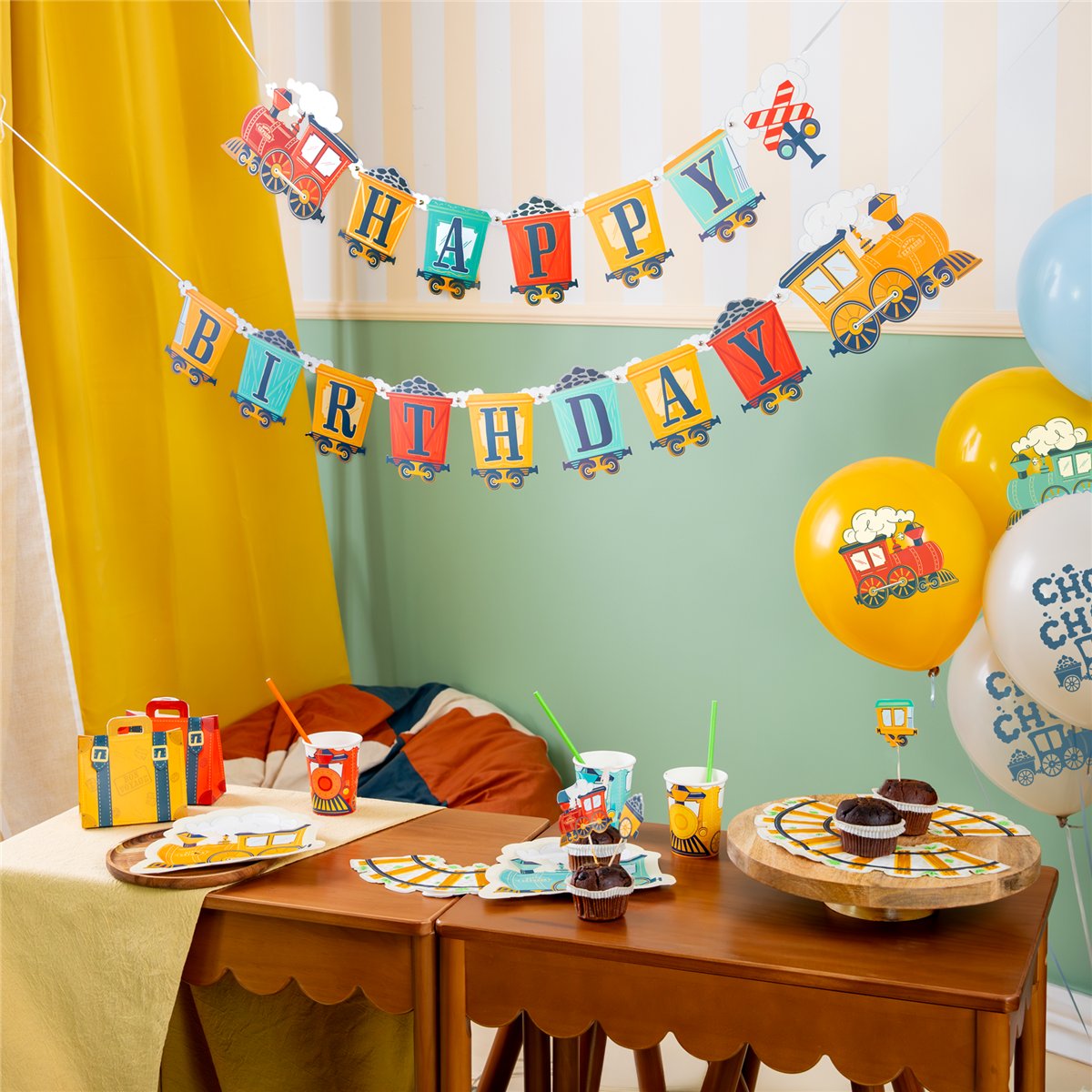 Banner Happy Birthday Happy Express Damptog Banner Happy Birthday Happy Express Damptog