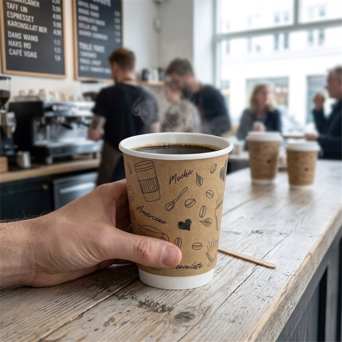 25 stk. Café-krus brun kraft dobbeltvæg 300 ml 25 stk. Café-krus brun kraft dobbeltvæg 300 ml