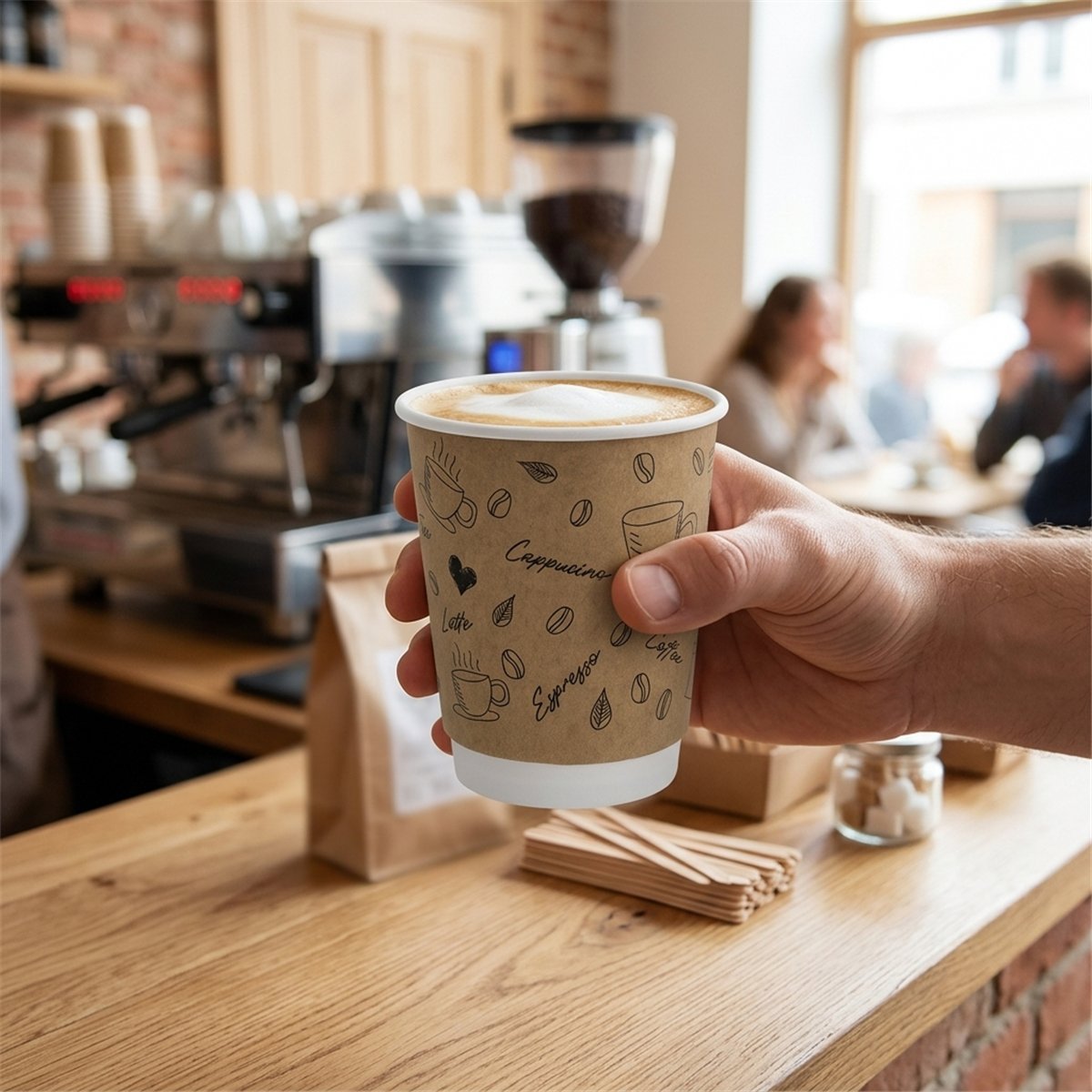 25 stk. Termokrus dobbeltvæg café design brun 250 ml 25 stk. Termokrus dobbeltvæg café design brun 250 ml