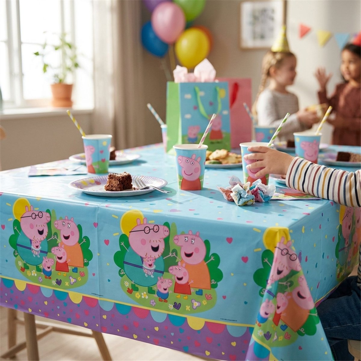 Plastdug Gurli Gris® lyseblå 120x180 cm Plastdug Gurli Gris® lyseblå 120x180 cm