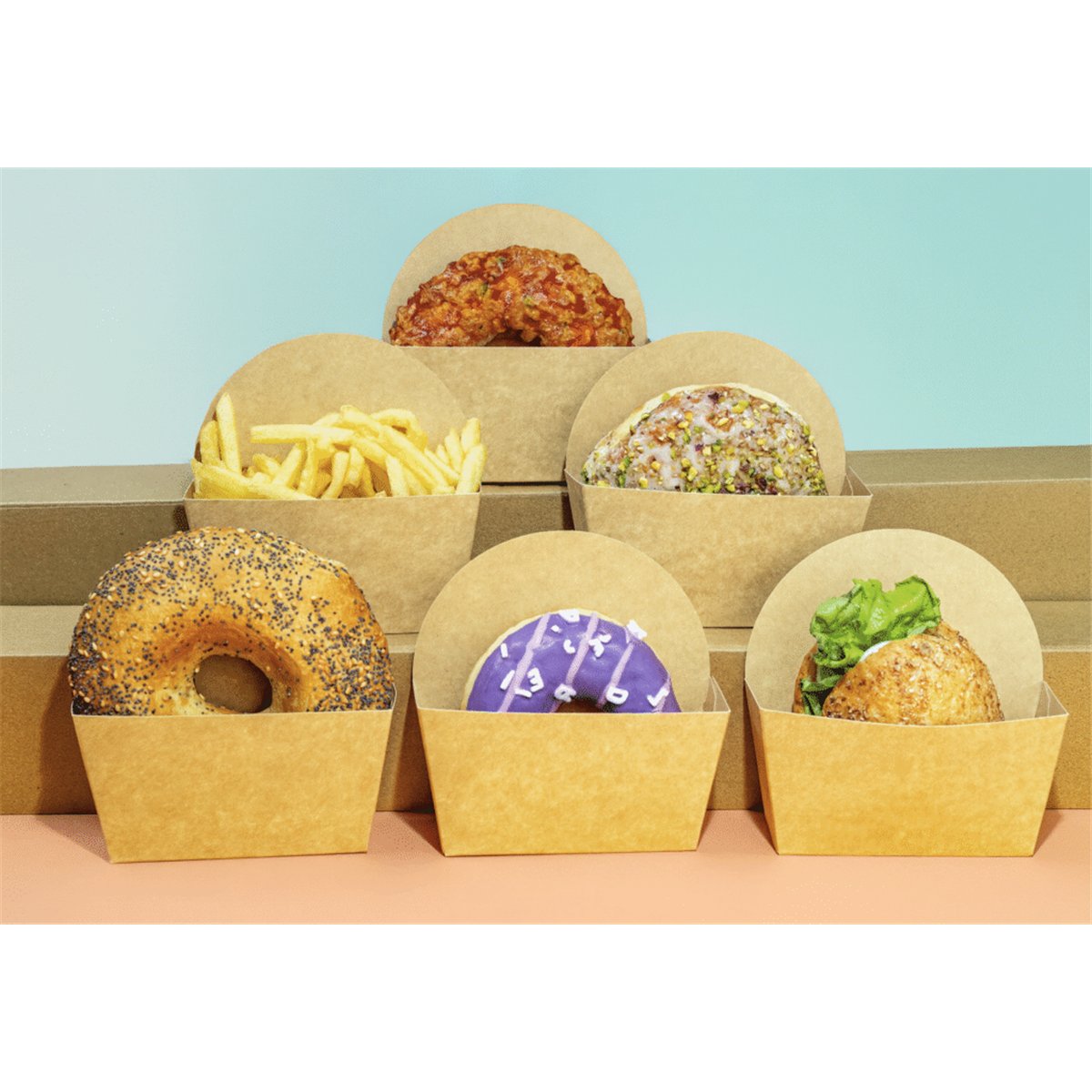 25 stk. Snackbakke i Kraftpapir brun 98x61 mm 25 stk. Snackbakke i Kraftpapir brun 98x61 mm