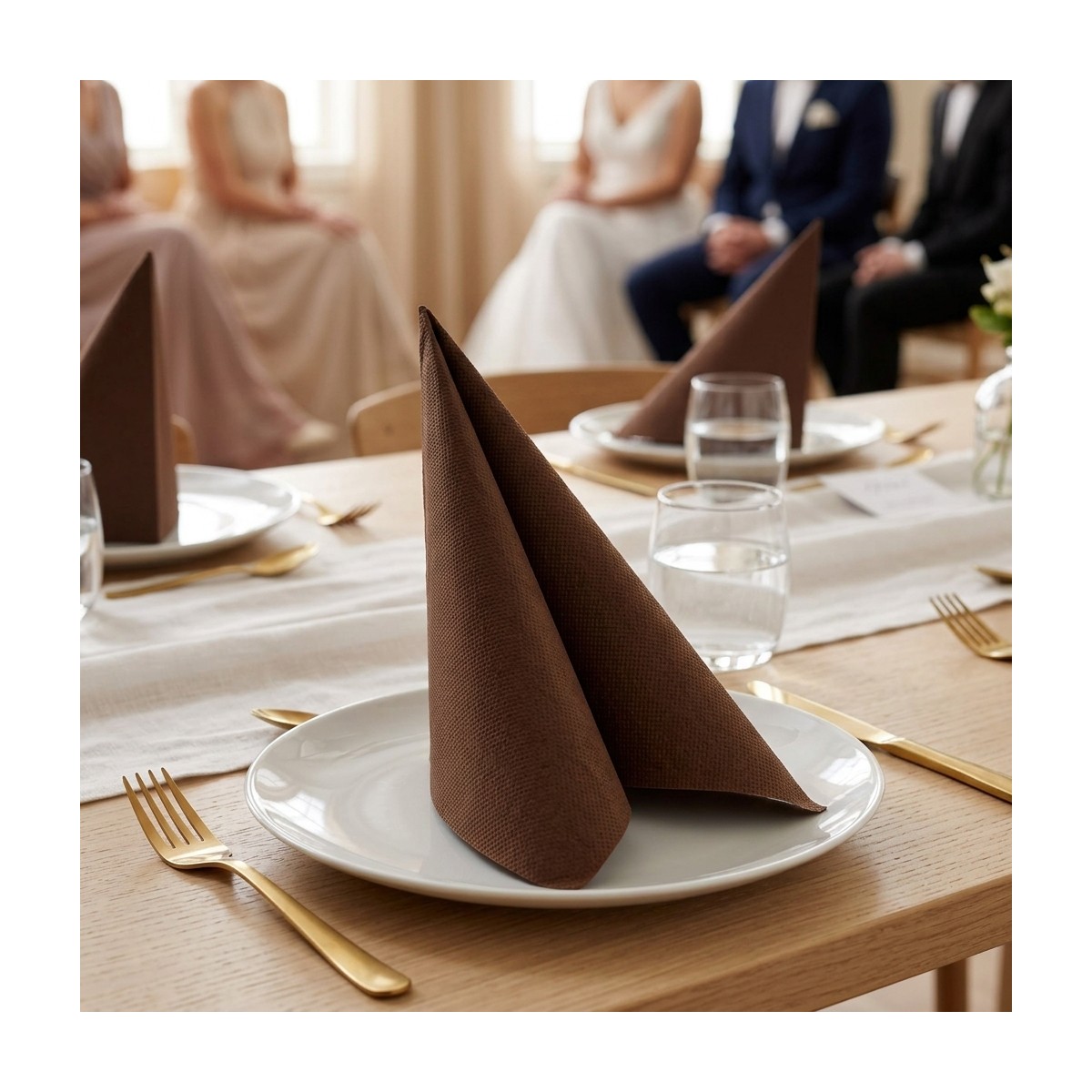 50 stk. Middagsservietter Brune Airlaid 40x40 cm 50 stk. Middagsservietter Brune Airlaid 40x40 cm