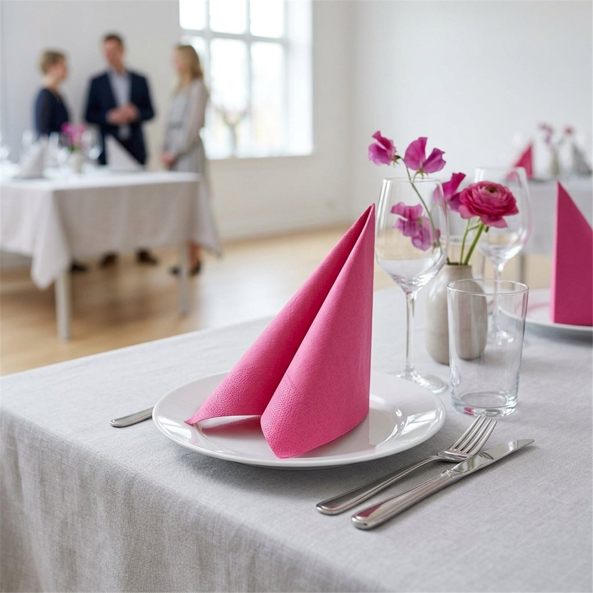 50 stk. Middagsservietter Fuchsia Airlaid 40x40 cm 50 stk. Middagsservietter Fuchsia Airlaid 40x40 cm