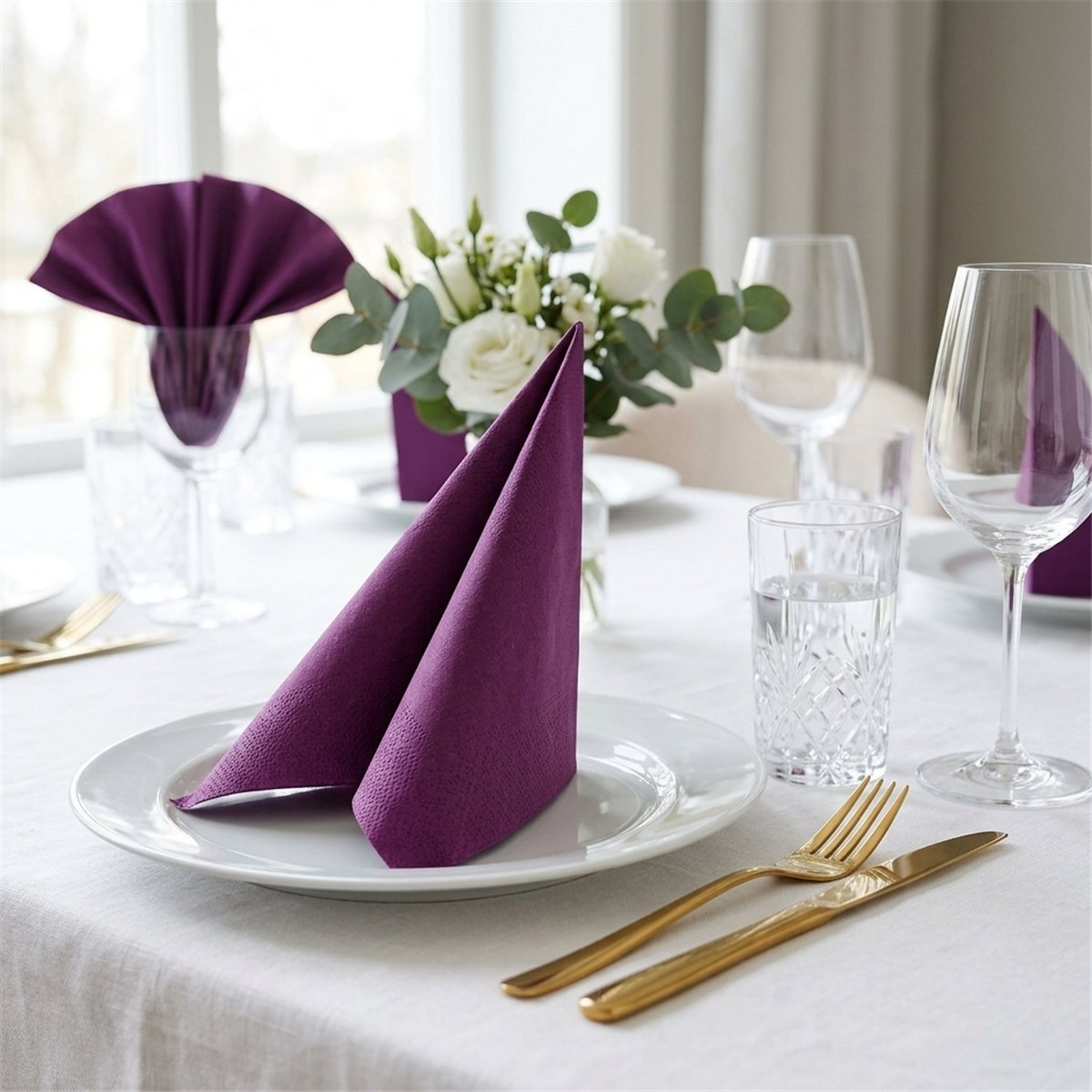 50 stk. Middagsservietter Lilla Airlaid 40x40 cm 50 stk. Middagsservietter Lilla Airlaid 40x40 cm