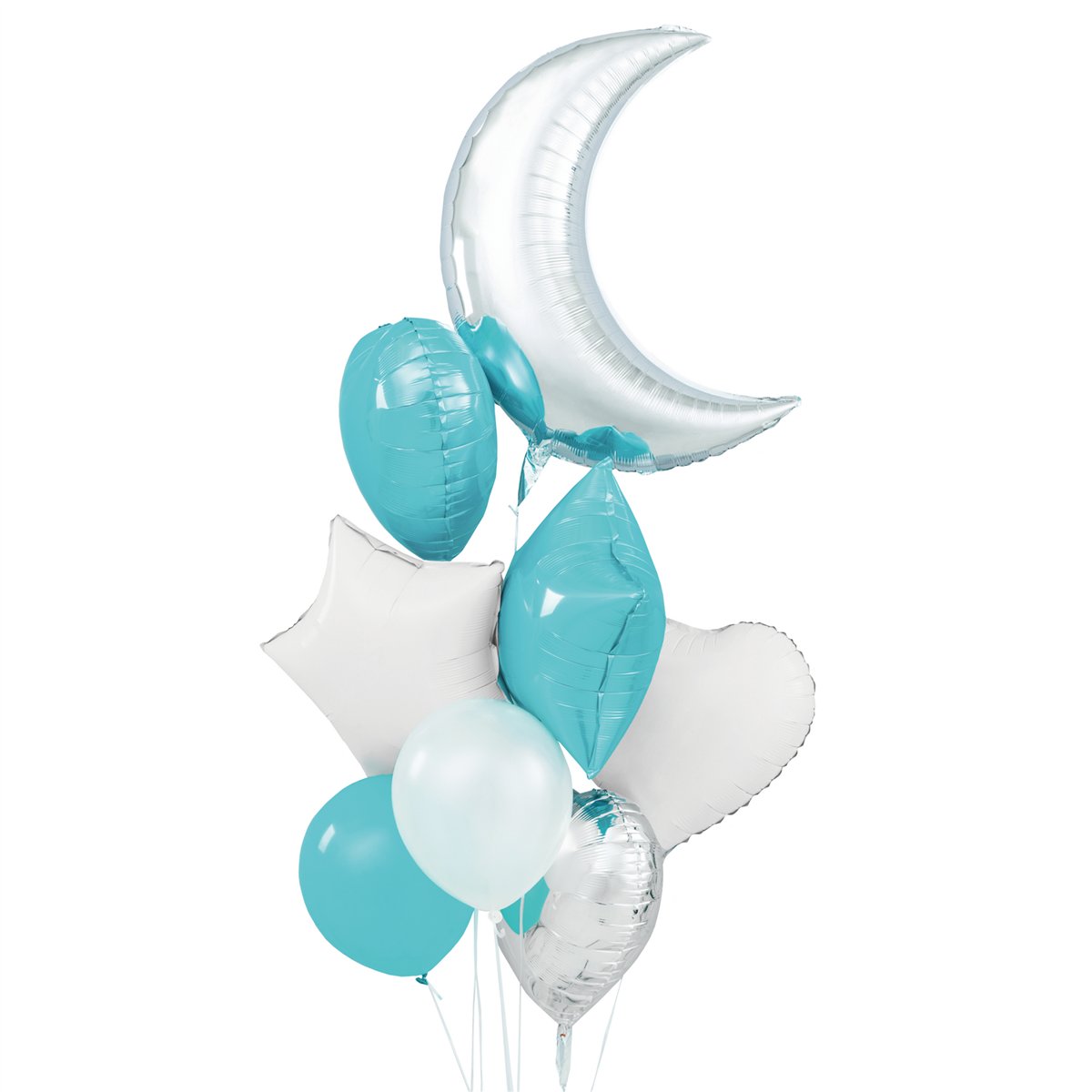 Måneballonsæt , sølv og turkis ballon DIY sæt Måneballonsæt , sølv og turkis ballon DIY sæt