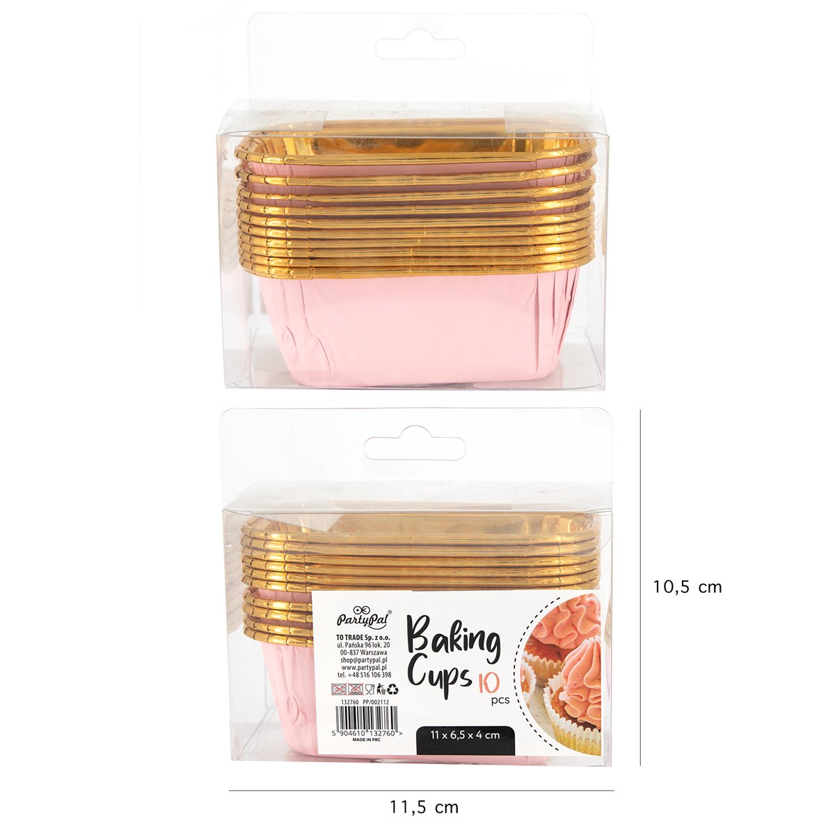 10 stk. Bageforme rektangulære pink og guld aluminium 11x6,5x4 cm 10 stk. Bageforme rektangulære pink og guld aluminium 11x6,5x4 cm