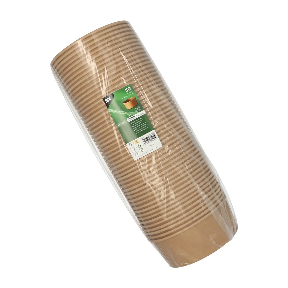 50 stk. Salatsk&aring;le i Pap Brun 1300 ml 100 % milj&oslash;venlige