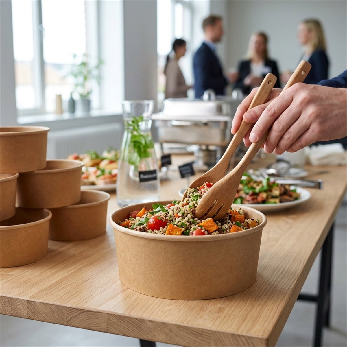 50 stk. Salatsk&aring;le i Pap Brun 1300 ml FSC&reg; - 100 % milj&oslash;venlige