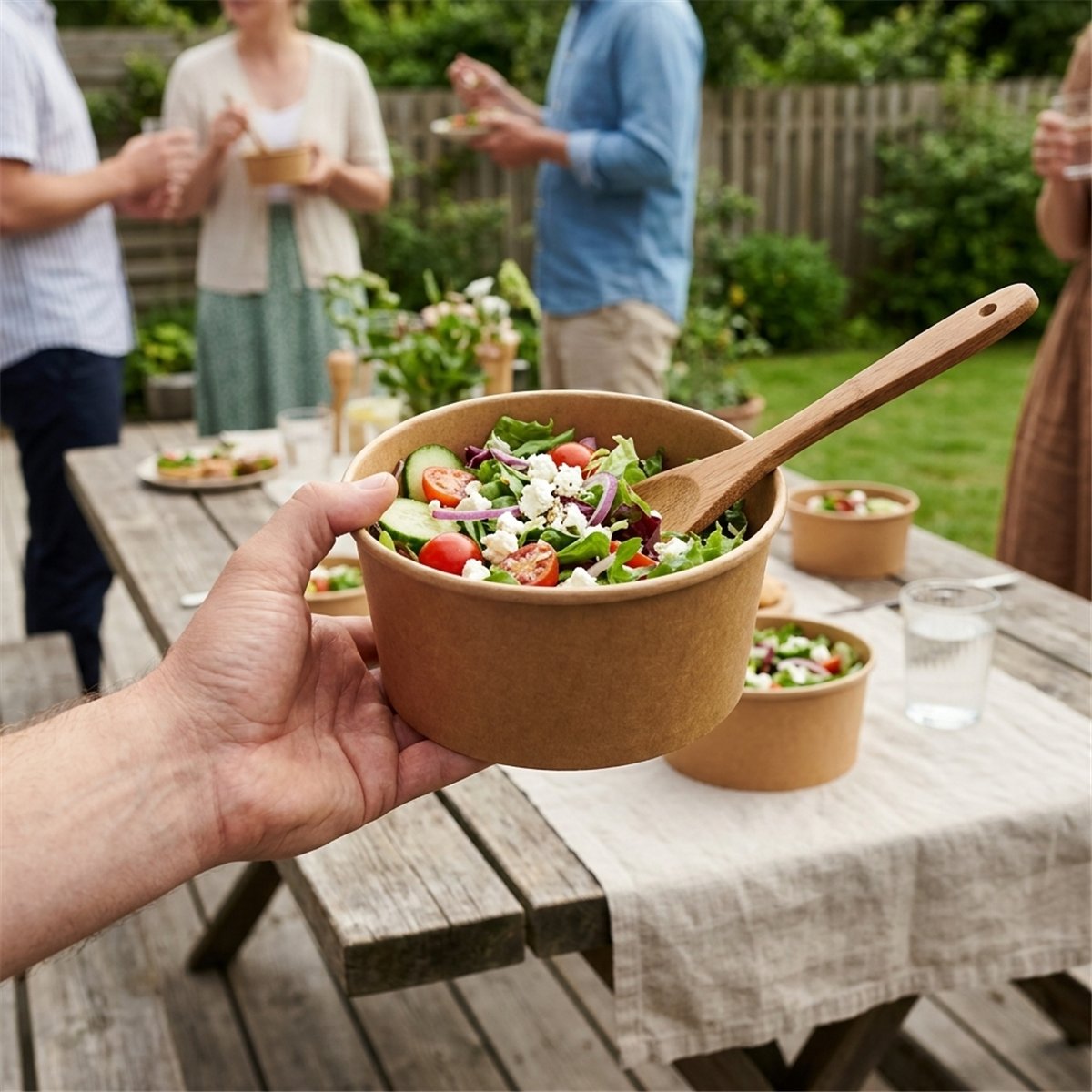 50 stk. Salatskåle i Pap Brun 1000 ml FSC® - 100 % miljøvenlige 50 stk. Salatskåle i Pap Brun 1000 ml FSC® - 100 % miljøvenlige