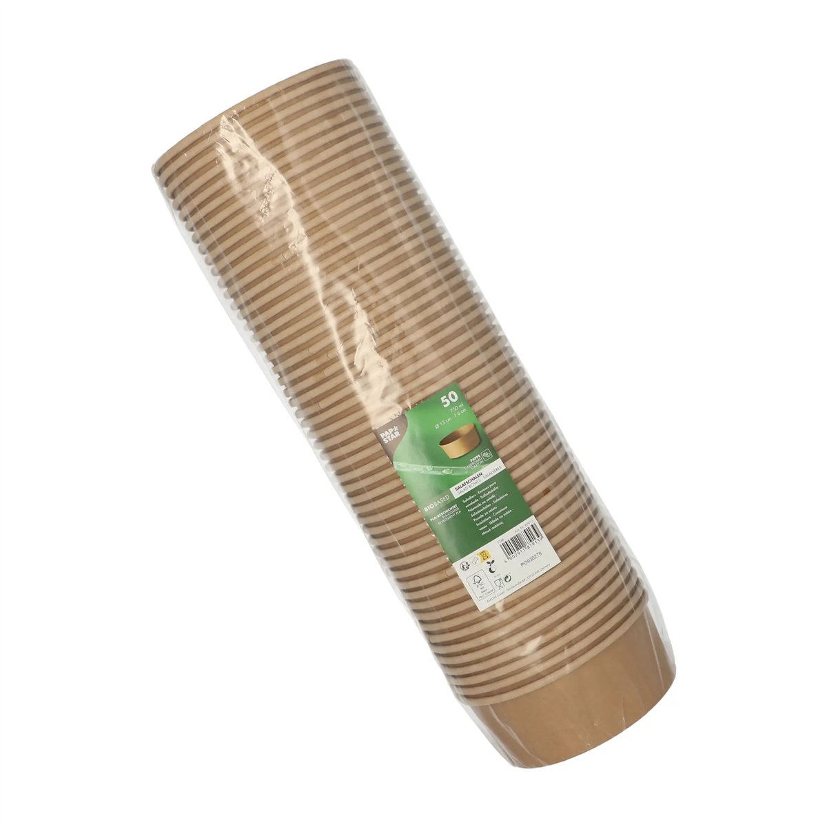 50 stk. Salatsk&aring;le i Pap Brun 750 ml FSC&reg; - 100 % milj&oslash;venlige