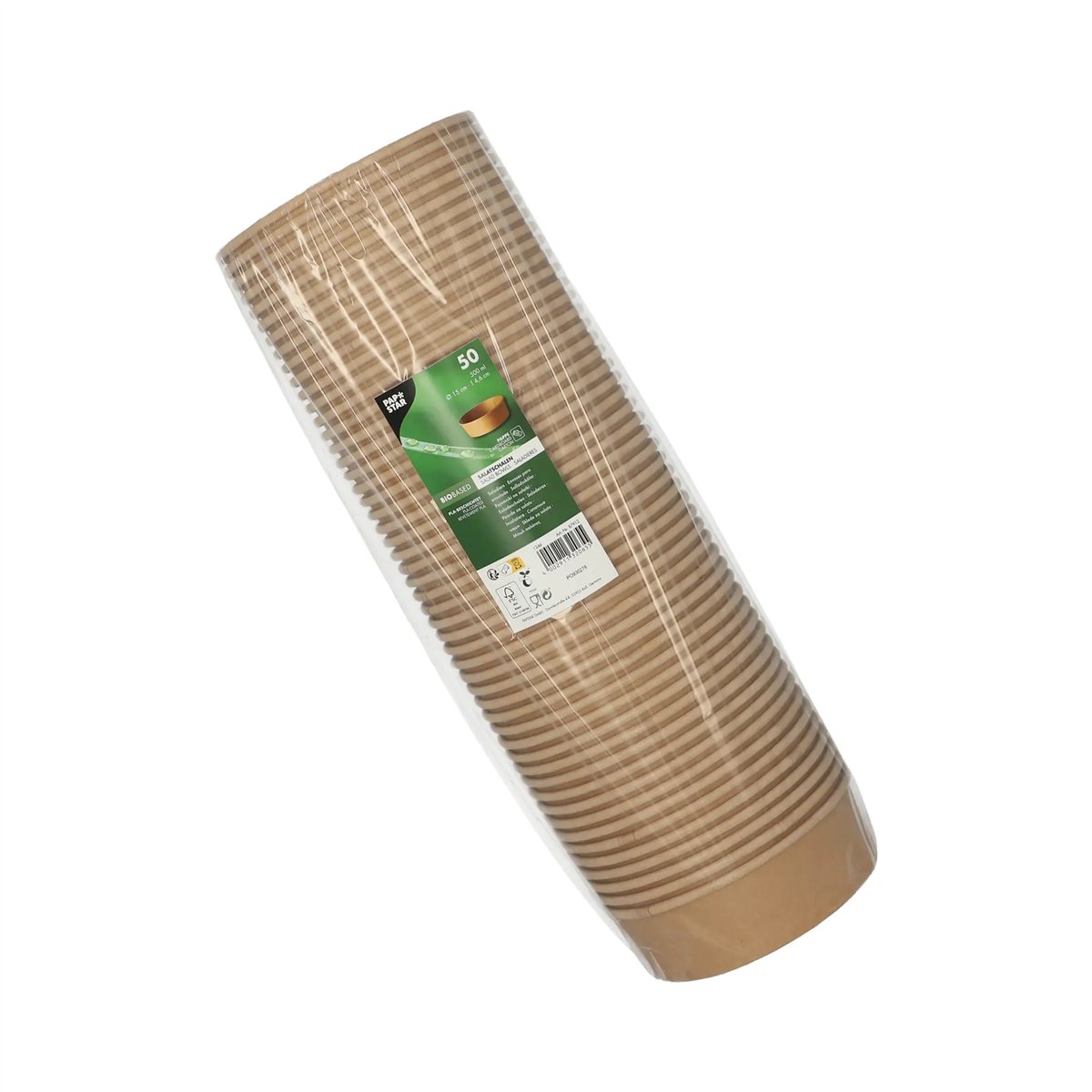 50 stk. Salatsk&aring;le i Pap Brun 500 ml FSC&reg; - 100 % milj&oslash;venlige
