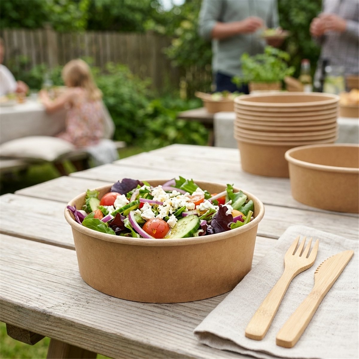 50 stk. Salatsk&aring;le i Pap Brun 500 ml FSC&reg; - 100 % milj&oslash;venlige