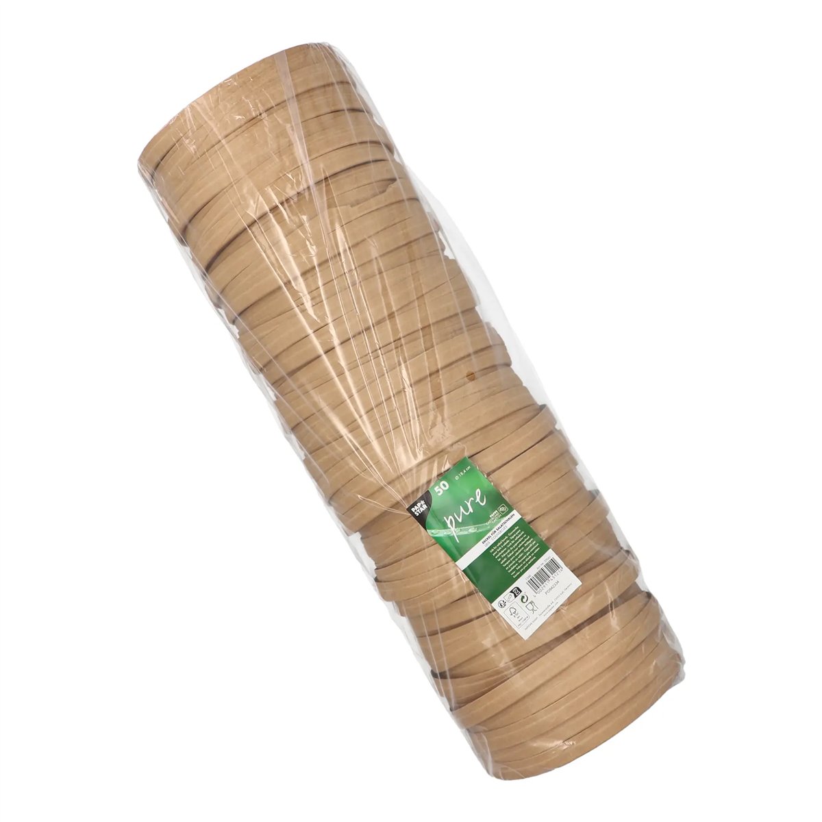 50 stk. L&aring;g til Salatsk&aring;le Transparent PLA &Oslash; 18,4 cm