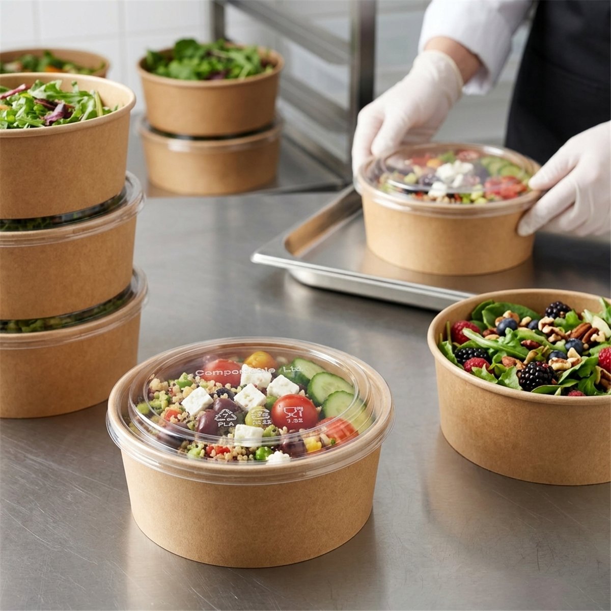 50 stk. Låg til Salatskåle Transparent PLA Ø 18,4 cm 50 stk. Låg til Salatskåle Transparent PLA Ø 18,4 cm