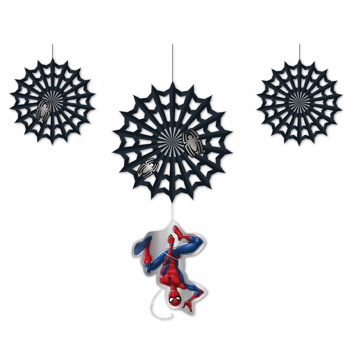 3 stk. Spiderman papirdekorationssæt 3 stk. Spiderman papirdekorationssæt