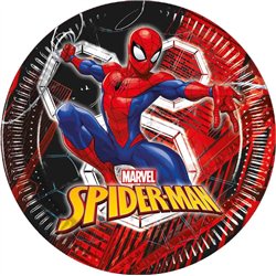 8 stk. Spider-Man® Paptallerkener rød/blå 23 cm