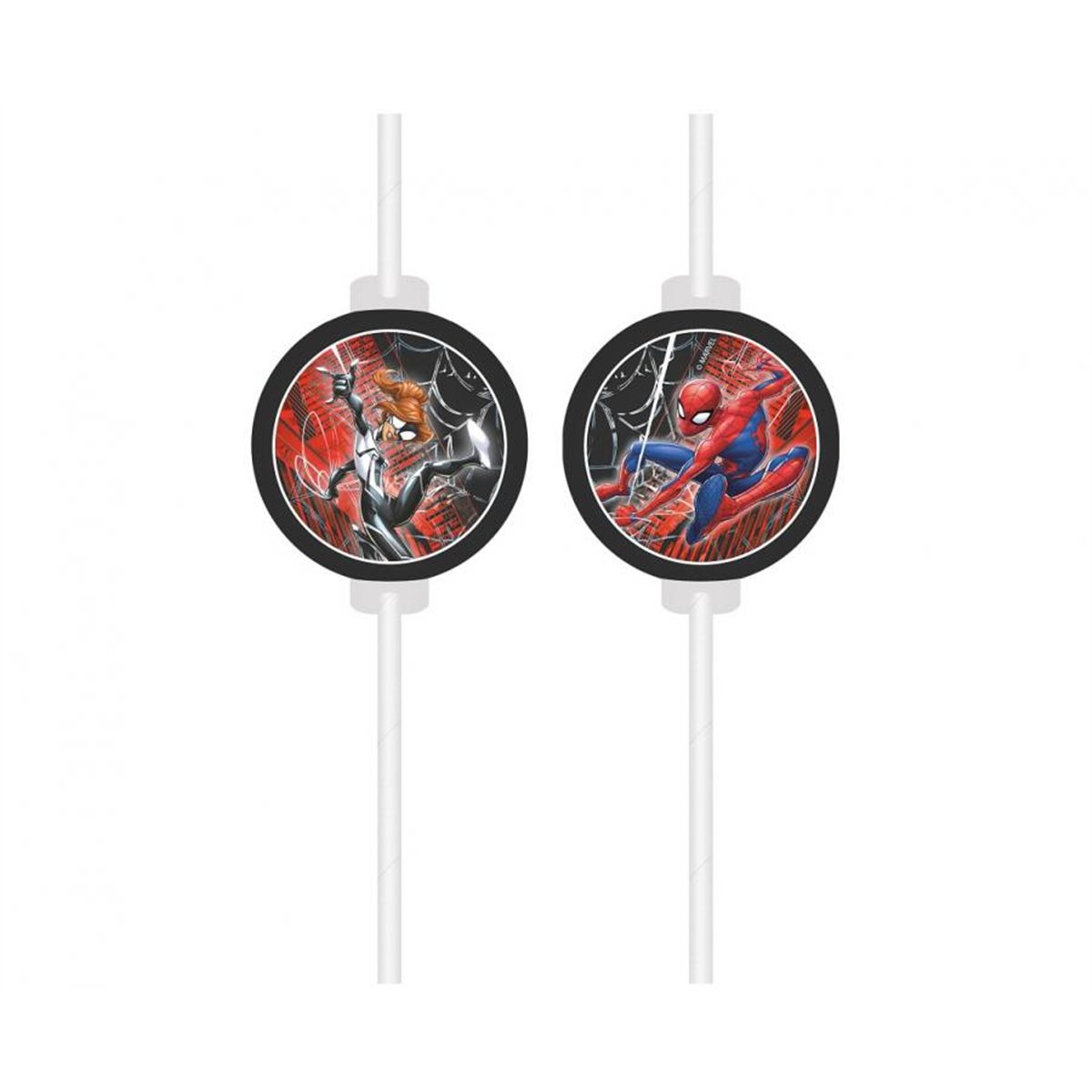 4 stk. Spider-Man® Papirsugerør 22 cm 4 stk. Spider-Man® Papirsugerør 22 cm