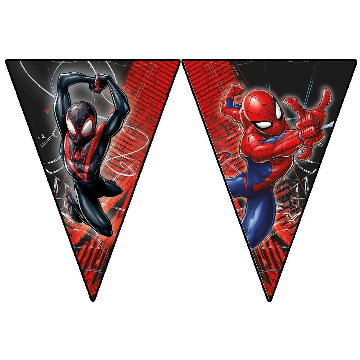 Spider-Man® Vimpelguirlande 9 flag papir 230 cm Spider-Man® Vimpelguirlande 9 flag papir 230 cm