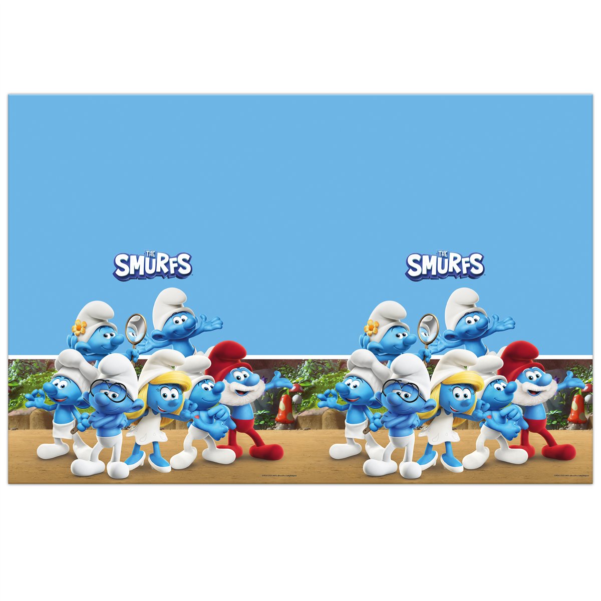 Smølferne™ Plastdug blå/hvid 120x180 cm Smølferne™ Plastdug blå/hvid 120x180 cm