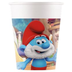 8 stk. Smølferne™ Papkrus blå 200 ml