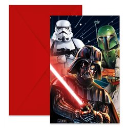 6 stk. Star Wars&reg; Invitationer med kuverter