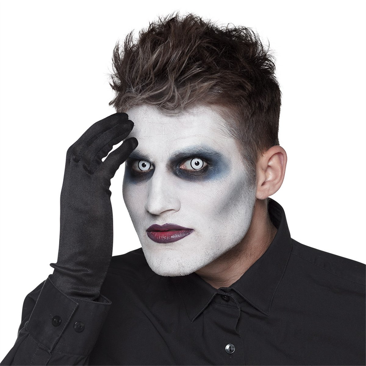 Kontaktlinser Maniac Hvide Sorte linser  &ndash; 1 par ugelinser