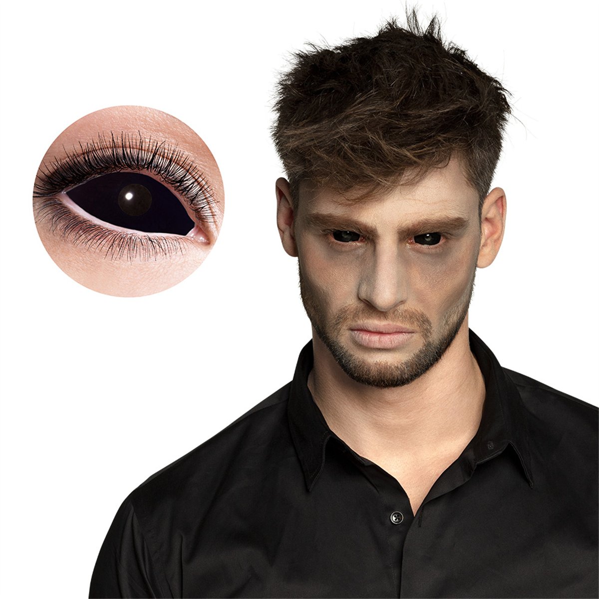 Blackout Sclera Kontaktlinser-kontaktlinser – 6-måneders sclera-linser Blackout Sclera Kontaktlinser-kontaktlinser – 6-måneders sclera-linser
