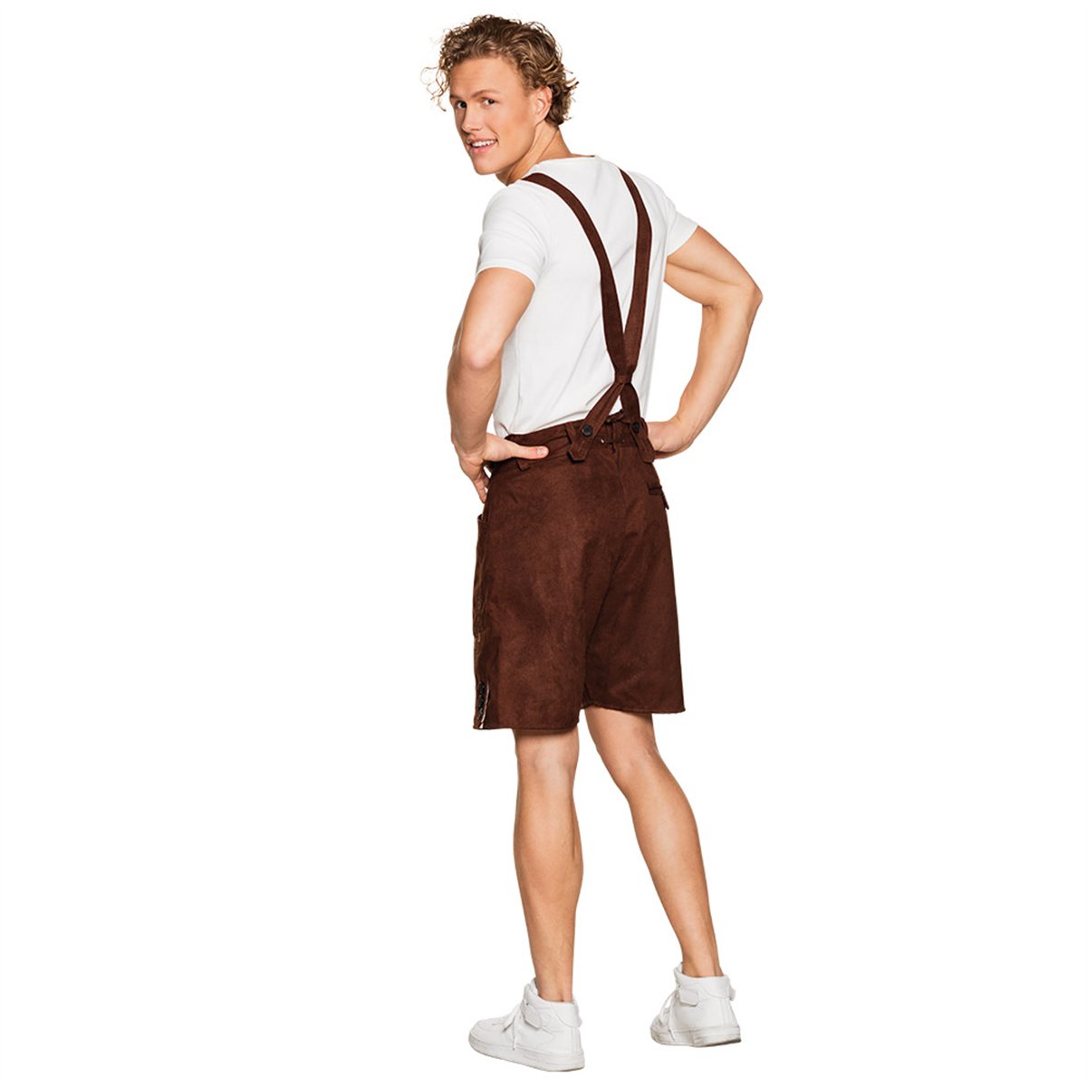 Lederhosen Jan brun str. L/XL – bayersk udklædning Lederhosen Jan brun str. L/XL – bayersk udklædning