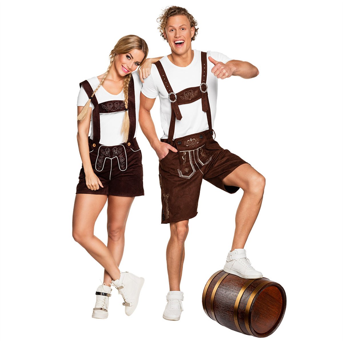 Lederhosen Jan brun str. L/XL – bayersk udklædning Lederhosen Jan brun str. L/XL – bayersk udklædning