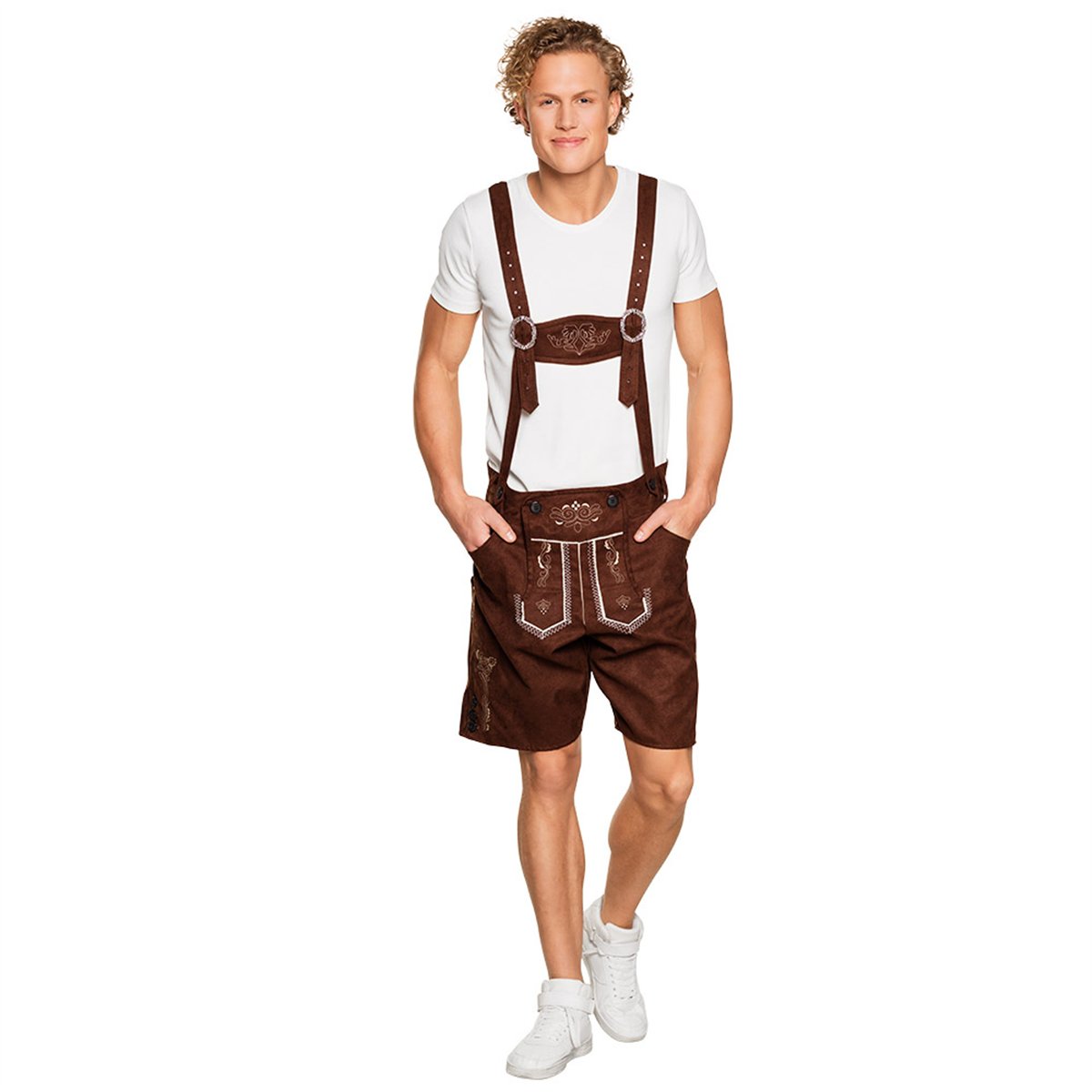 Lederhosen Jan brun str. L/XL – bayersk udklædning Lederhosen Jan brun str. L/XL – bayersk udklædning