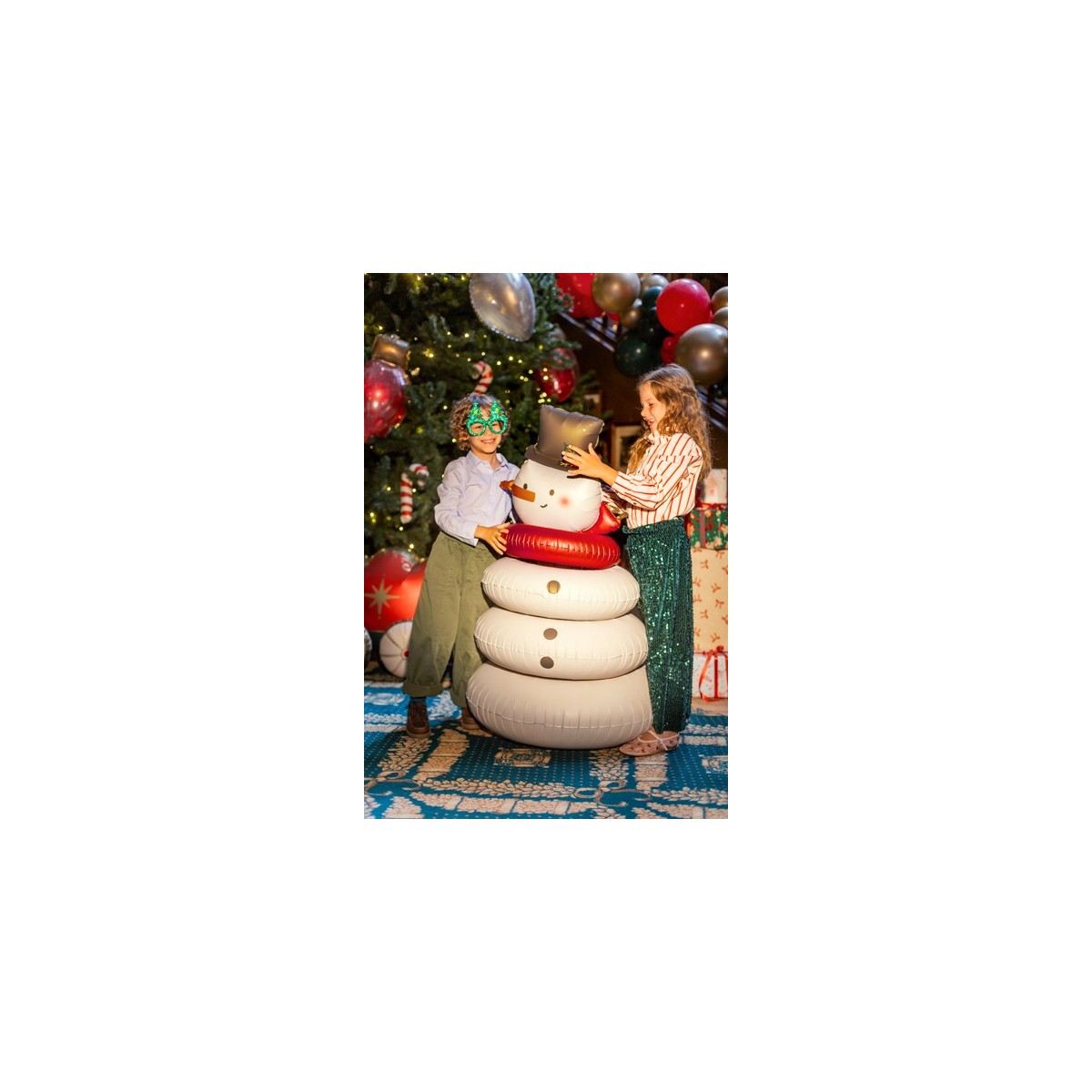 Standing foil balloon Snowman, 64.5x120 cm, beige Standing foil balloon Snowman, 64.5x120 cm, beige