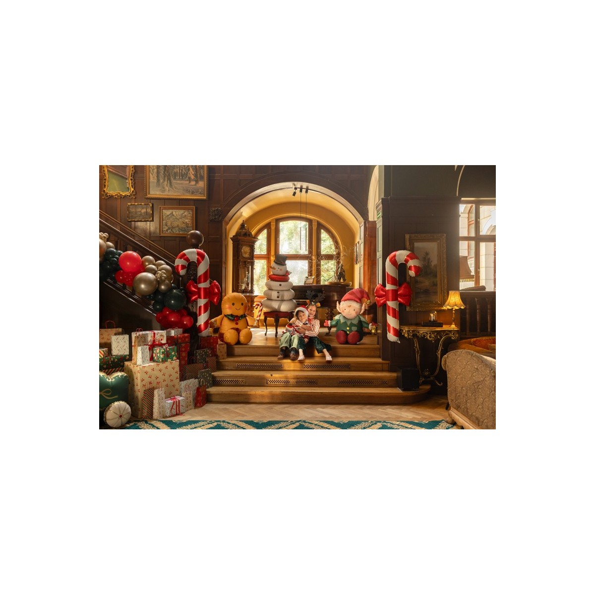 Standing foil balloon Snowman, 64.5x120 cm, beige Standing foil balloon Snowman, 64.5x120 cm, beige
