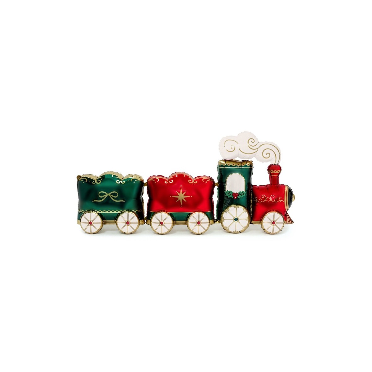 Standing foil balloon Train XXL, 221x96 cm, green-red Standing foil balloon Train XXL, 221x96 cm, green-red