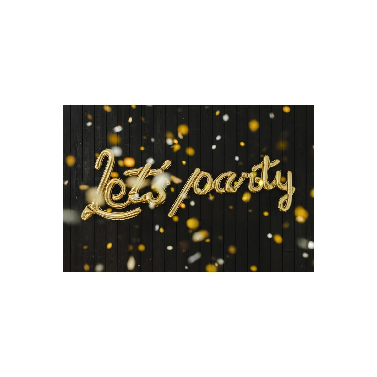 Foil balloon Let's Party, 230x80 cm, gold Foil balloon Let's Party, 230x80 cm, gold