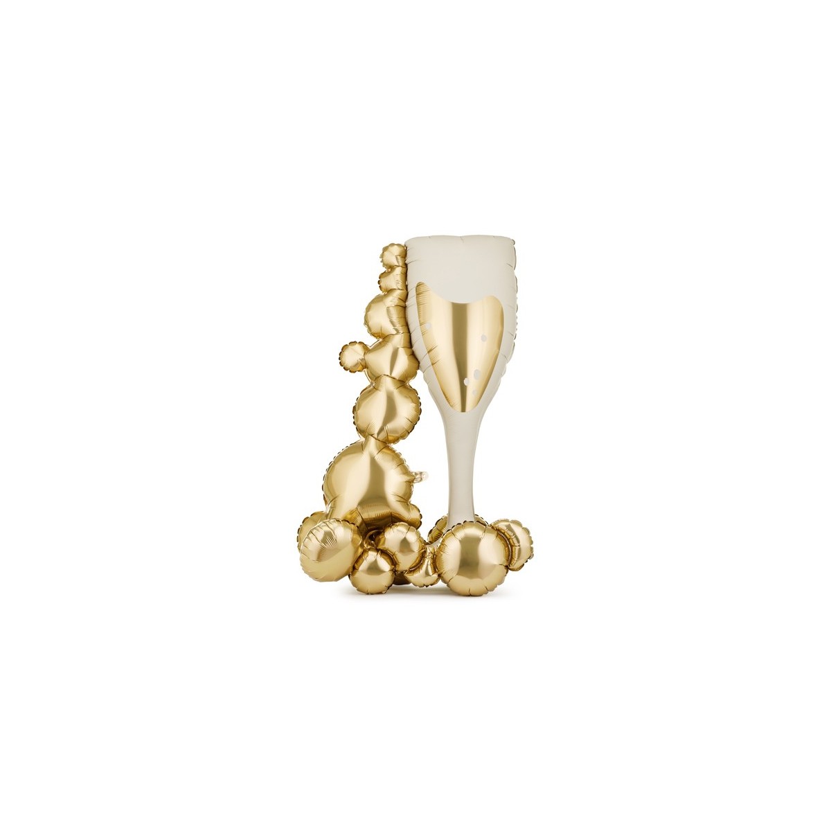 Standing foil balloon Bubble Glass, 69x105.5 cm, beige and gold Standing foil balloon Bubble Glass, 69x105.5 cm, beige and gold