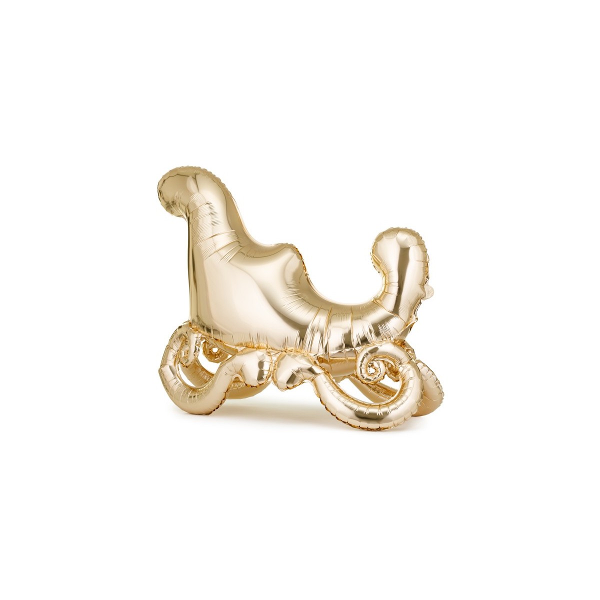 Standing foil balloon Santa's Sleigh, 114x87 cm, gold Standing foil balloon Santa's Sleigh, 114x87 cm, gold