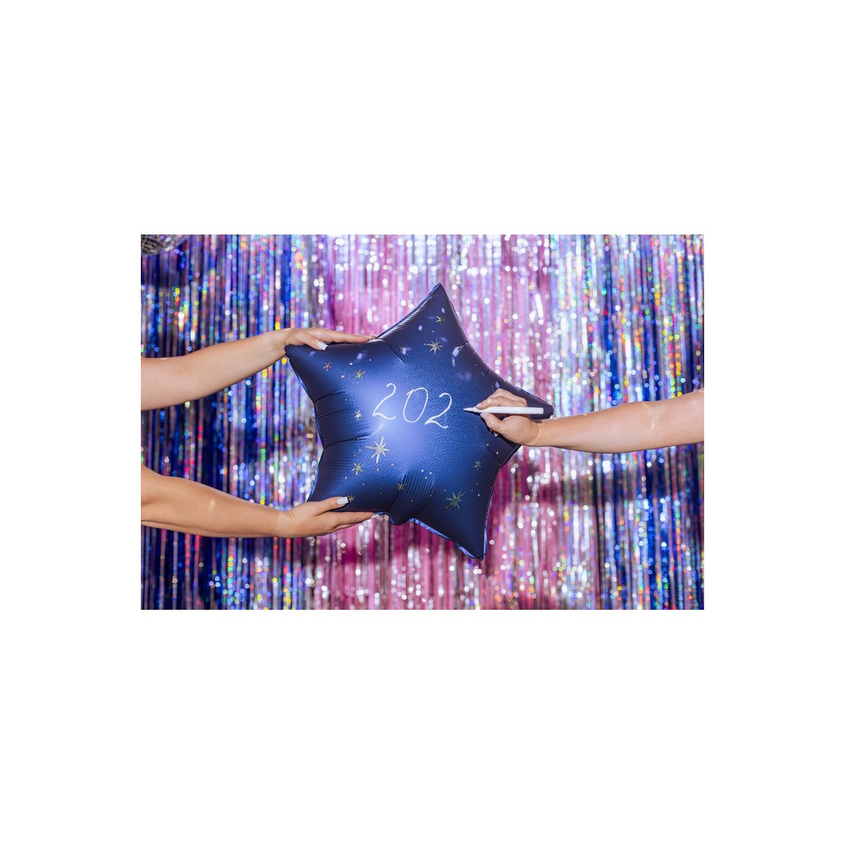 Foil balloon Star with marker, 51 cm, navy blue Foil balloon Star with marker, 51 cm, navy blue