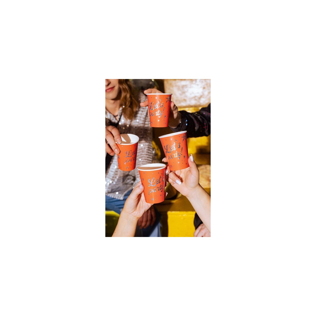 Cups Let's party!, 250 ml, orange (1 pkt / 6 pc.)